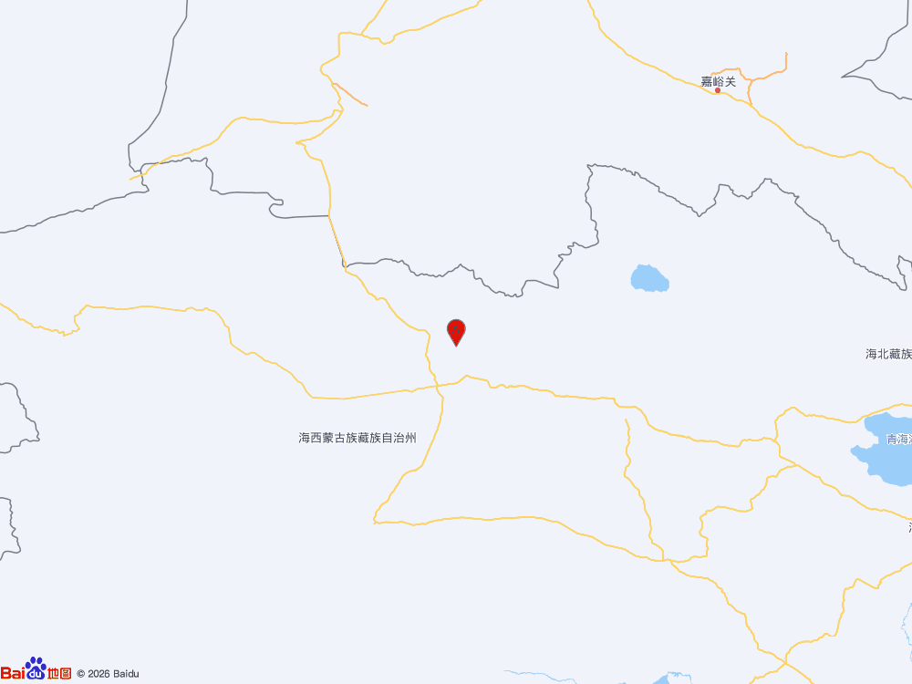 青海海西州直辖区（北纬37.80度，东经95.65度）发生4.6级地震